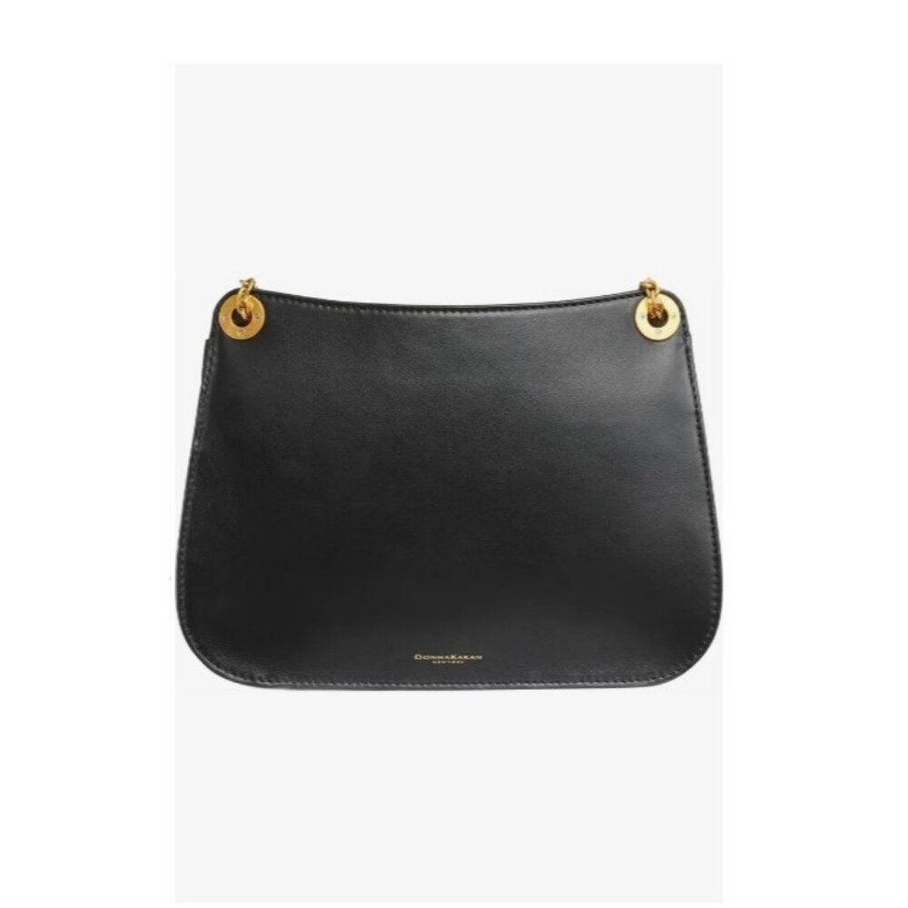Donna Karan NY Malverne leather suede shoulder crossbody + Dust bag BLACK (Used) - Picture 2 of 16